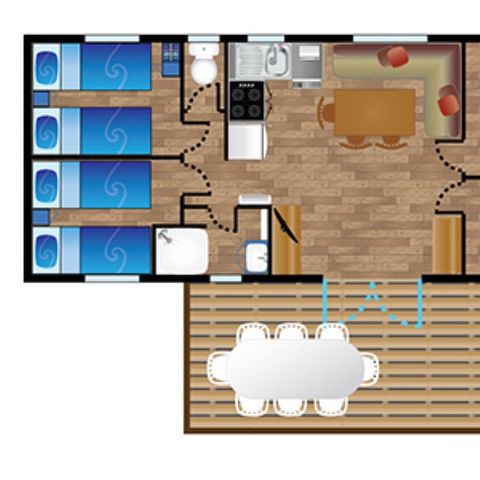 MOBILHOME 8 personnes - Mobile-Home LARRUN**** 8 personnes