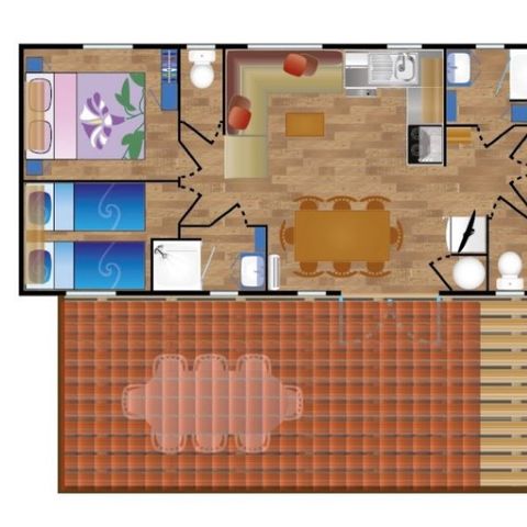 MOBILHOME 8 personnes - Mobile-Home IBANTELI**** 8 personnes
