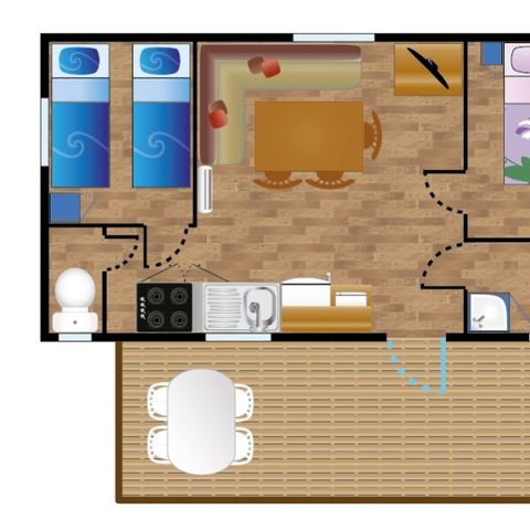 MOBILHOME 4 personnes - Mobile-Home IBARDIN*** 4 personnes