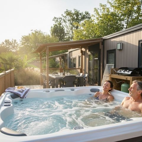 MOBILHOME 4 personnes - Mobile-home LUXE ANDIA avec spa 4 personnes
