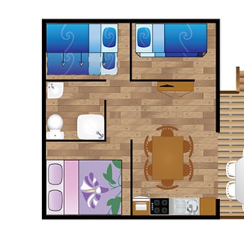 TENTE TOILE ET BOIS 6 personnes - Lodge ULIA 6 personnes