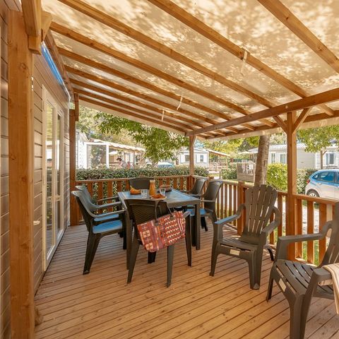 MOBILHOME 6 personnes - Comfort XL | 3 Ch. | 6 Pers. | Terrasse surélevée | Clim. | TV