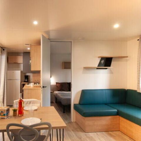 MOBILHOME 6 personnes - Mobil-home | Premium | 3 Ch. | 6 Pers. | Terrasse couverte | 1 SDB | Clim. | TV