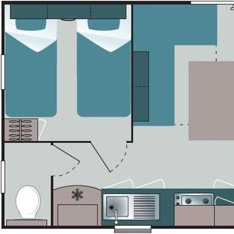 MOBILHOME 6 personnes - 2 chambres et convertible salon + climatisation