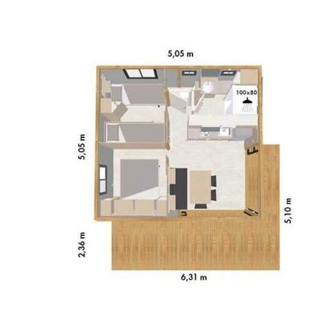 CHALET 4 personnes - Cottage Premium 2 Chambres 4 Personnes Samedi