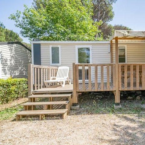 MOBILHOME 5 personnes - Comfort | 2 Ch. | 5 Pers. | Terrasse surélevée | 2 SDB | Clim. | TV