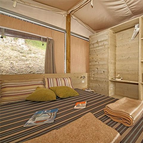 Tente en toile et en bois 5 personnes - Super Lodge | 2 Ch. | 4/5 Pers. | 1 SDB