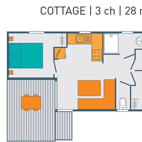 MOBILHOME 6 personnes - COTTAGE PREMIUM - Les Pins | 6 pers.