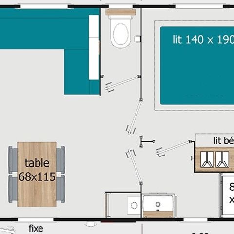 MOBILHOME 6 personnes - COTTAGE PREMIUM - Les Genêts | 4-6 pers.
