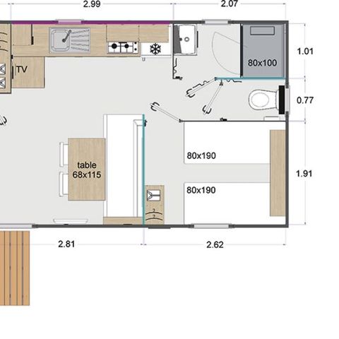 MOBILHOME 4 personnes - COTTAGE PREMIUM - Les Genêts | 4 pers.