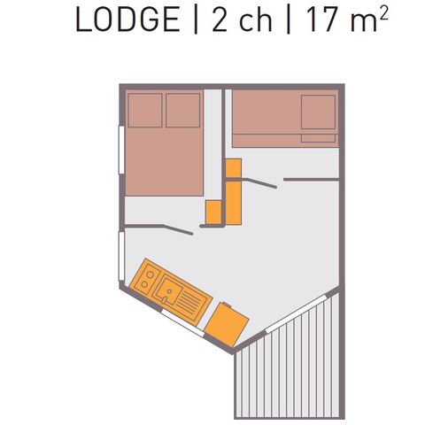 TENTE TOILE ET BOIS 4 personnes - TENTE LODGE - Les Yuccas | 4 pers. 2 ch.