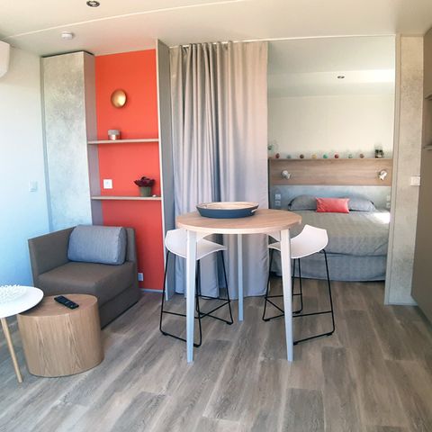 MOBILHOME 2 personnes - Cottage JASMIN + jacuzzi 21m² (1 chambre)