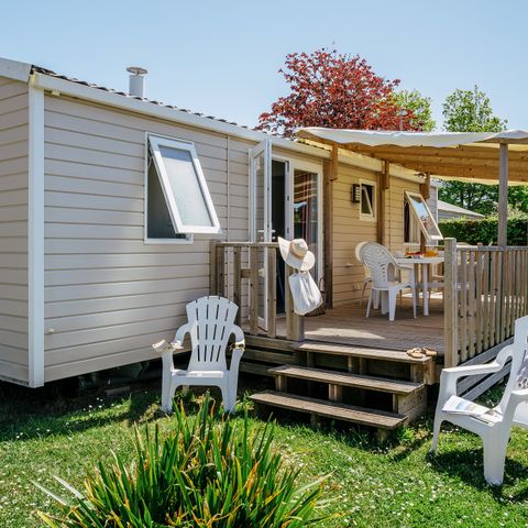 MOBILHOME 6 personnes - Comfort | 3 Ch. | 6 Pers. | Terrasse surélevée | Clim. | TV