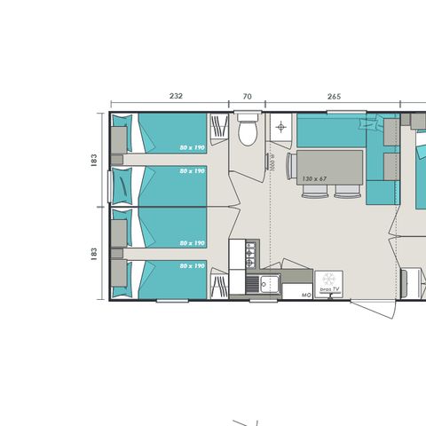 MOBILHOME 6 personnes - Cottage Family Clim 30m²