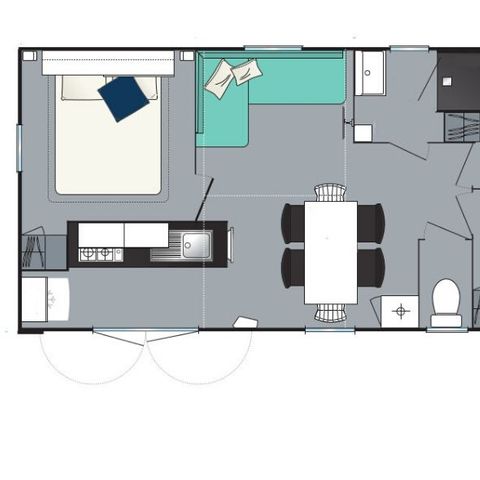 MOBILHOME 8 personnes - Loisir 8 personnes 3 chambres 34m²
