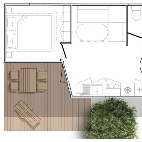 MOBILHOME 6 personnes - Mahana  2 chambres 28m²