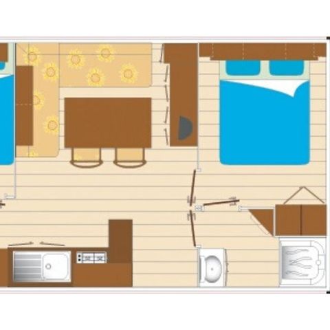 MOBILHOME 6 personnes - Mobil Home 2 ch 4/6 pl Terrasse semi-couverte TV sans Clim