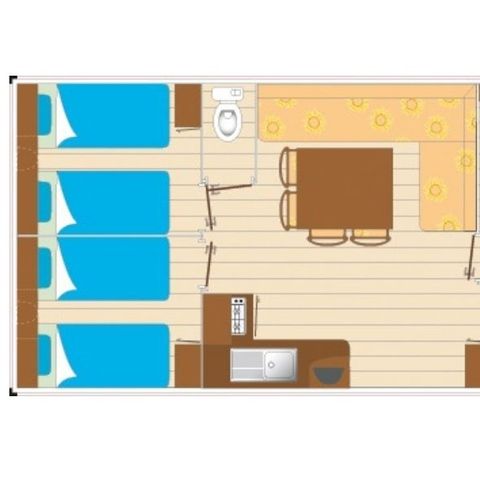 MOBILHOME 6 personnes - Mobil Home 3 ch 6 pl Terrasse semi-couverte TV sans Clim