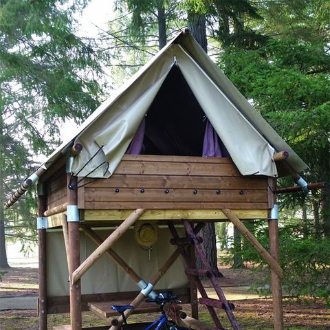 TENTE TOILE ET BOIS 2 personnes - Bivouac 6m² - sans sanitaires