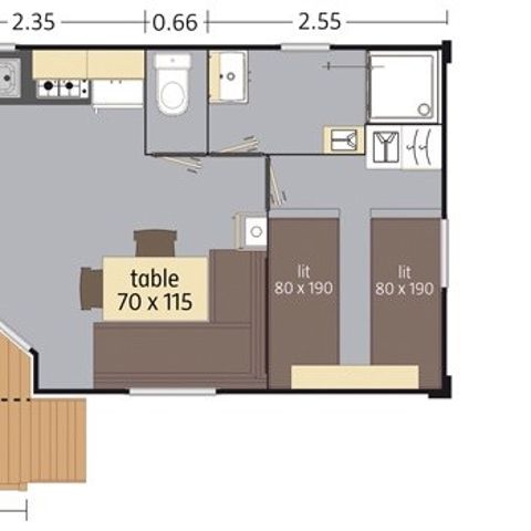 MOBILHOME 6 personnes - Loft Confort 32m² - Bord de lac - Climatisation - TV