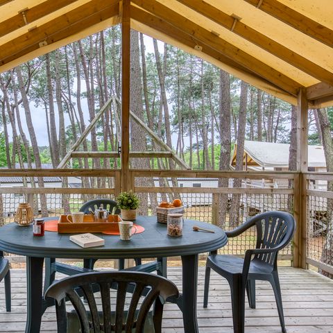 TENTE TOILE ET BOIS 4 personnes - INSOLITE CONFORT LODGE (sans sanitaires)
