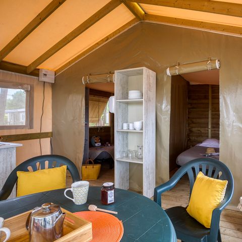 TENTE TOILE ET BOIS 4 personnes - INSOLITE CONFORT LODGE (sans sanitaires)
