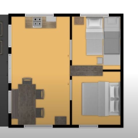 Tente en toile et en bois 5 personnes - Rouget