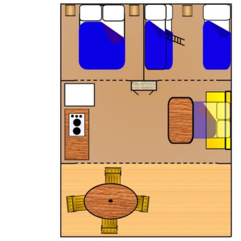 Tente en toile et en bois 5 personnes - Safaritent sans sanitaires