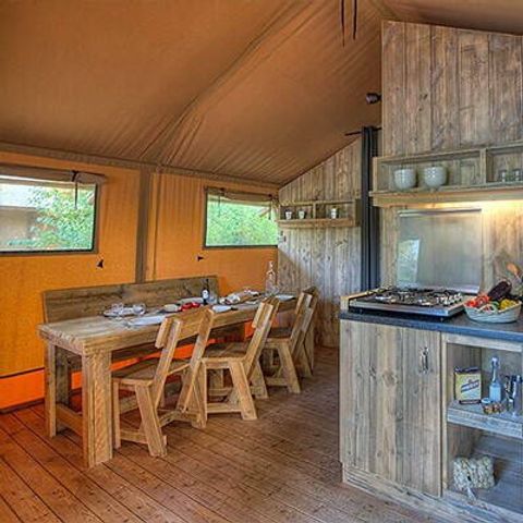 TENTE TOILE ET BOIS 5 personnes - Tente Safari | 2 Ch. | 4/5 Pers. | Clim.