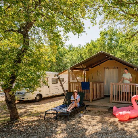 TENTE TOILE ET BOIS 5 personnes - Tente Safari | 2 Ch. | 4/5 Pers. | Clim.