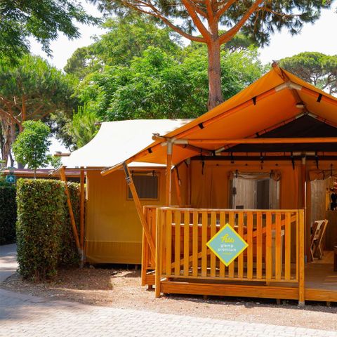 TENTE TOILE ET BOIS 6 personnes - hu Glamp Premium XL	Tenda