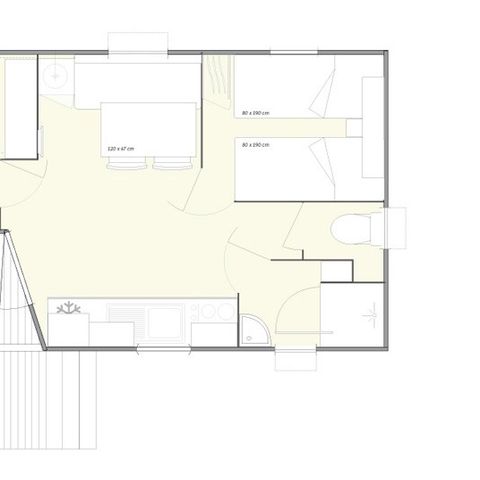 Mobilhome 4 personnes - Mobil-home | Premium | 2 Ch. | 4 Pers. | Terrasse simple | Clim. | TV