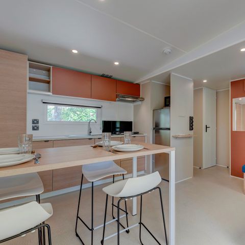 MOBILHOME 8 personnes - Comfort XL | 4 Ch. | 8 Pers. | Terrasse surélevée | 2 SDB | Clim.