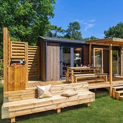 MOBILHOME 6 personnes - Mobil-home | Premium Exclusive | 3 Ch. | 6 Pers. | Terrasse surélevée | Douche tropicale | Clim. | TV