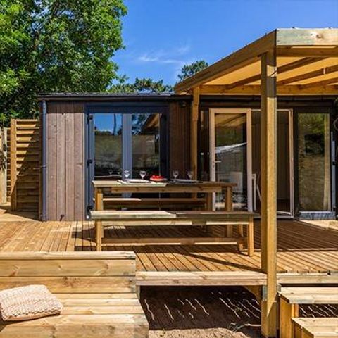 MOBILHOME 6 personnes - Mobil-home | Premium Exclusive | 3 Ch. | 6 Pers. | Terrasse surélevée | Douche tropicale | Clim. | TV