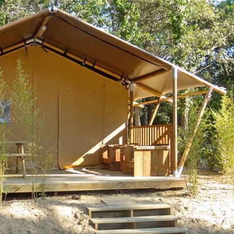 Tente en toile et en bois 5 personnes - Tente Safari | 2 Ch. | 4/5 Pers.