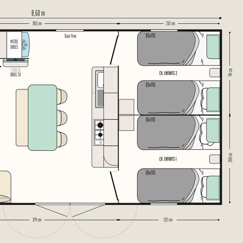 MOBILHOME 6 personnes - PREMIUM 