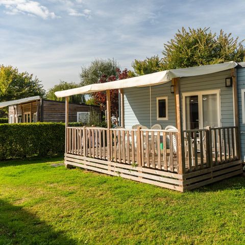 MOBILHOME 6 personnes - Premium | 3 Ch. | 6 Pers. | Terrasse surélevée | Clim. | TV