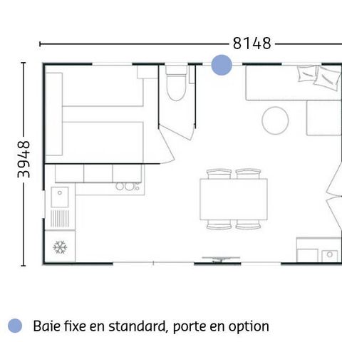MOBILHOME 6 personnes - Comfort | 2 Ch. | 4/6 Pers. | Terrasse surélevée | Clim.