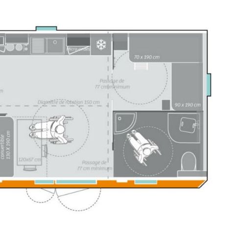 MOBILHOME 4 personnes - 2 Chambres Standard PMR
