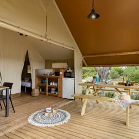 Tente en toile et en bois 4 personnes - Lodge 4p 2ch **