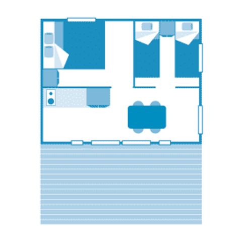 TENTE TOILE ET BOIS 4 personnes - Lodge 4p 2ch **