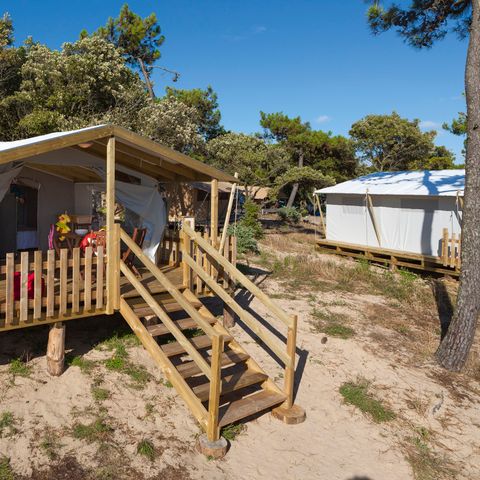 Tente en toile et en bois 4 personnes - Trappeur, 2 Chambres sans sanitaire
