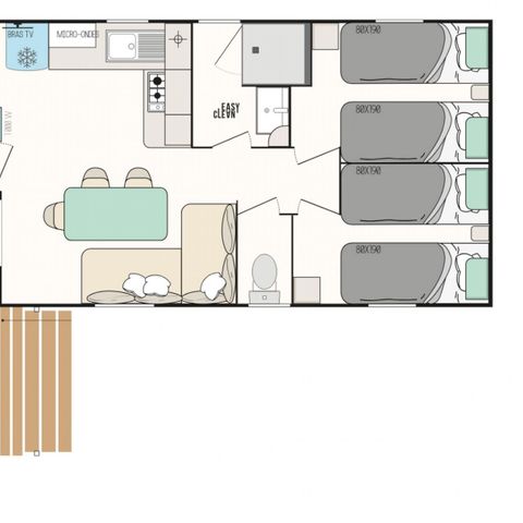 MOBILHOME 6 personnes - Mobil-home Loisir+ 6 personnes 3 chambres 30m²