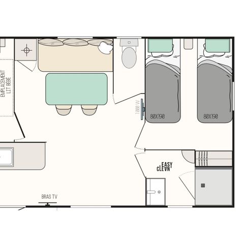 MOBILHOME 7 personnes - Mobil-home Evasion 7 personnes 2 chambres 28m²