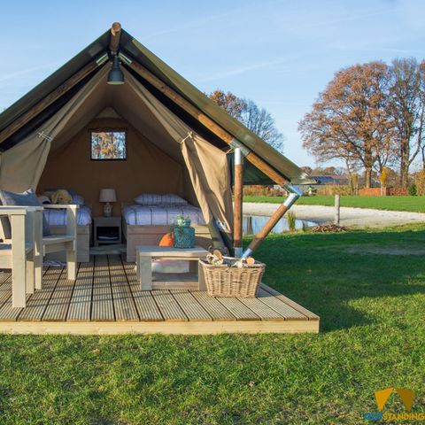 Tente en toile et en bois 2 personnes