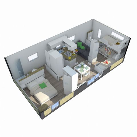 MOBILHOME 5 personnes - PREMIUM TAOS 2ch 5 pers avec climatisation 