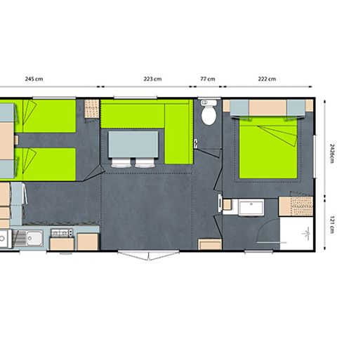 MOBILHOME 6 personnes - CONFORT 2ch