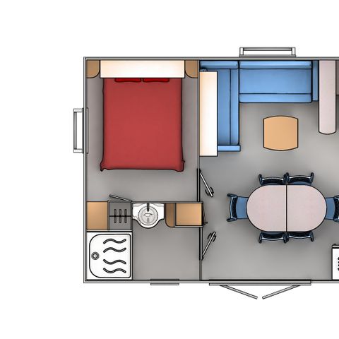 MOBILHOME 6 personnes - 3 chambres - TV + Clim