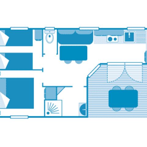 MOBILHOME 4 personnes - Cottage Argousier 4p 2ch ***